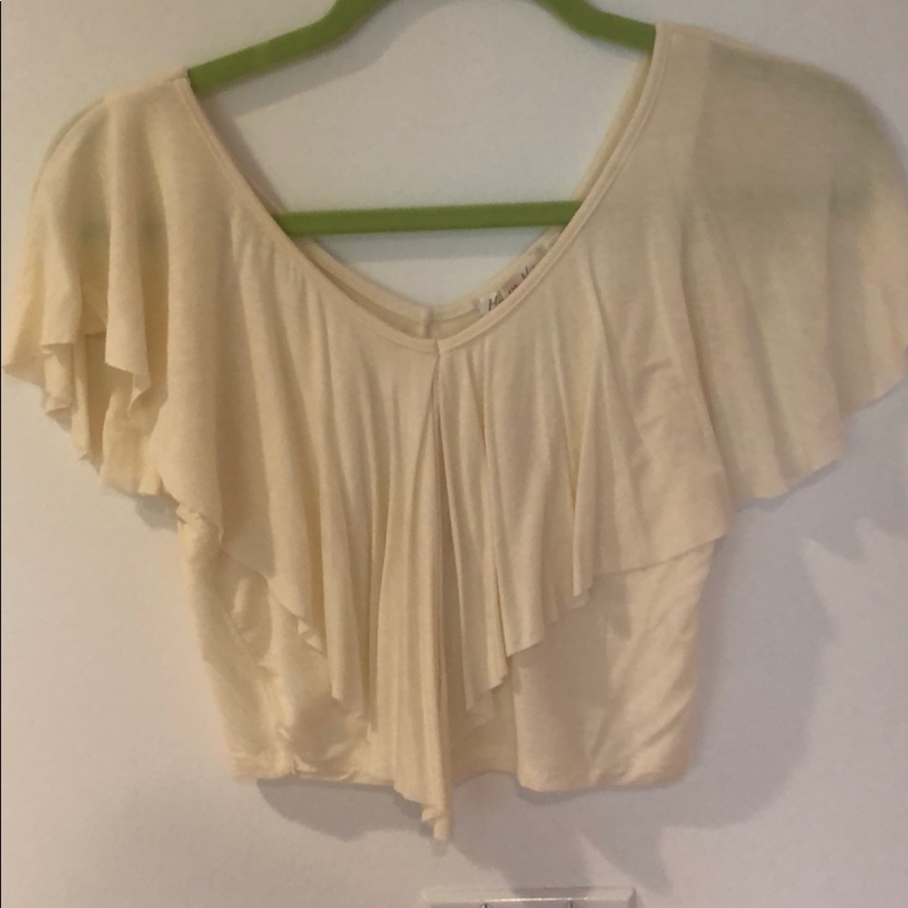 Creme Ruffled Crop Top